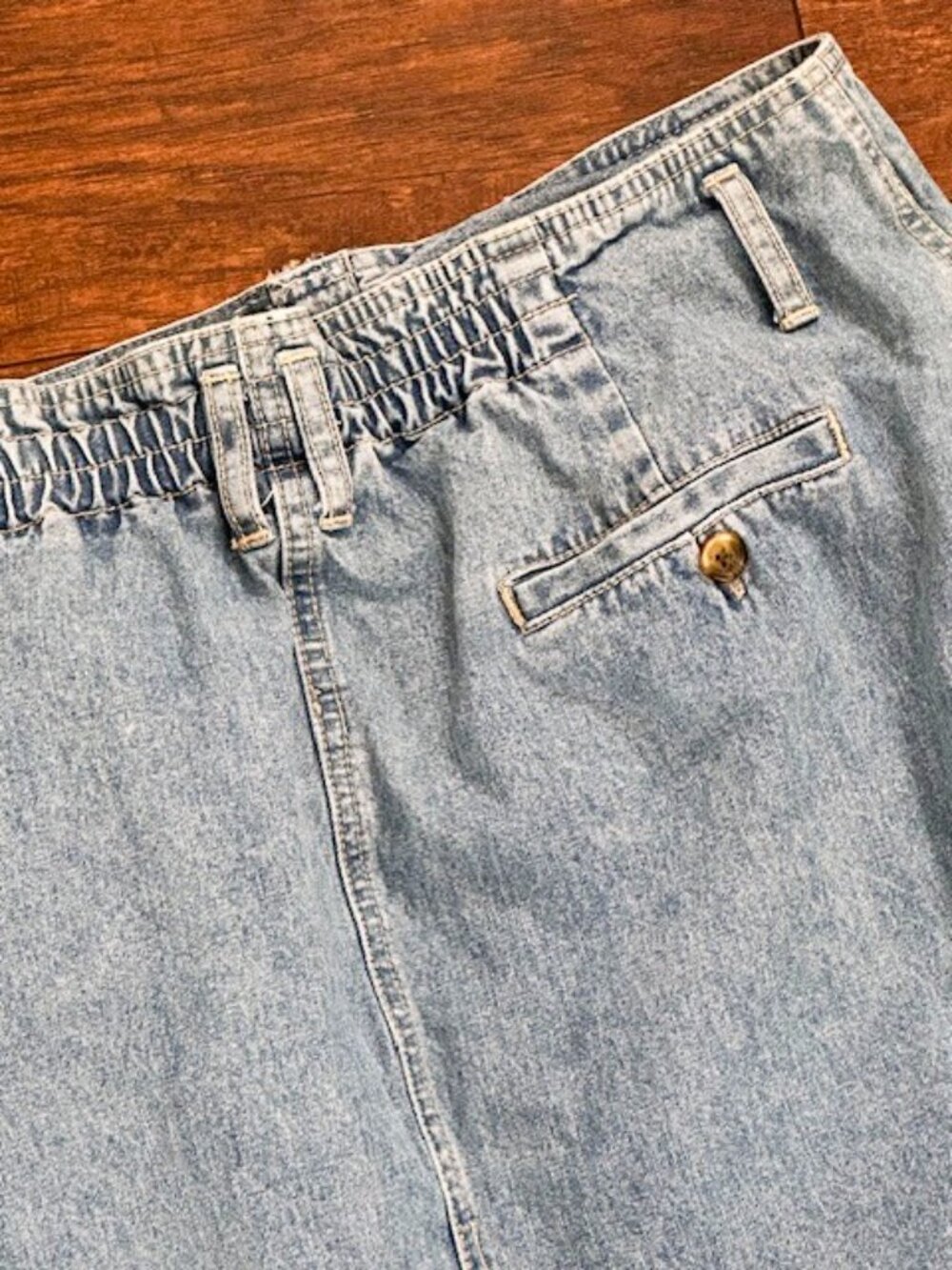Vintage Gloria Vanderbilt Denim Midi Skirt Button Front Size 16 90s - Picture 7 of 12